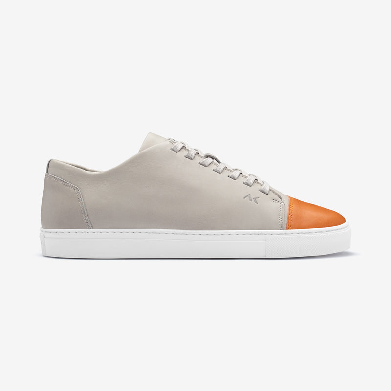 Impact - Men's Sneaker Light Gray Orange Leather –