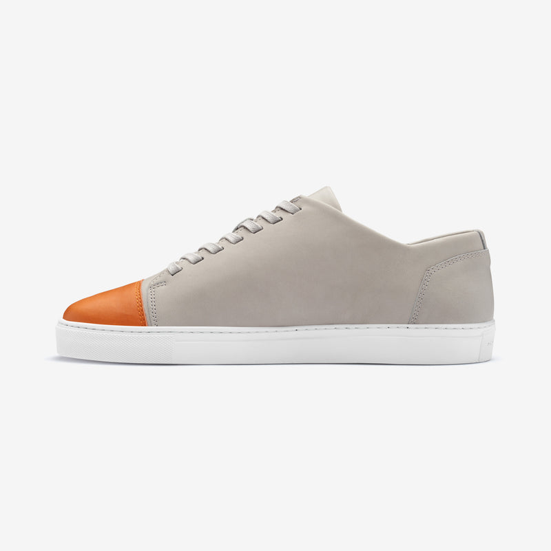 Impact - Men's Sneaker Light Gray Orange Leather